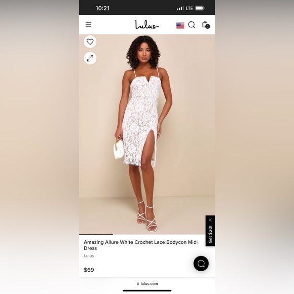 amazing allure white crochet lace bodycon midi dress Women's Dancing With Destiny Crochet Lace Halter Midi Dress in Off White main image 1